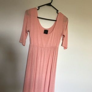Floor length scope neck maxi pale pink size small